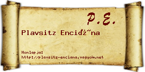 Plavsitz Enciána névjegykártya